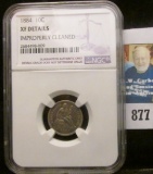 1884 U.S. Seated Liberty Dime NGC slabbed 