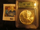 1986 American Eagle Silver Dollar ICG slabbed 