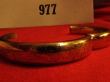 Antique Gold-Filled Bangle Style Bracelet with hand-engraved floral design and 