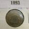 1867 Shield Nickel With No Rays