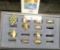 Group of (10) Old Silver rings with various sets, turquoise, Mother-of-Pearl, or coral. 'Doc' had th