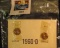 Set of (2) Proof Lincoln Cents 1960P & D, small and large Date.