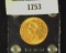 1888 S Ten Dollar Gold Liberty in a black Capital holder with gold lettering, EF 40