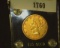 1897 P Ten Dollar Gold Liberty in a black Capital holder with gold lettering, EF 40