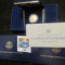 1987 Constitution Commemorative Brilliant Uncirculated $5 Gold coin. In original box as issued. With