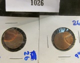 (2) Off Center Lincoln Memorial Cents