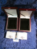 Two Wooden Display Boxes For Slabbed Coins Plus 10 Susan B Anthony 2 Coin Set Holders