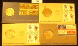 4 First Day Cover/ Bicentennial Medal Sets From The 1970's