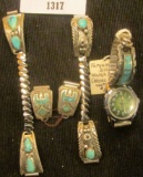 (4) Ladies Silver and Turquoise Indian Design wrist watch bands.'Doc' had these ranging in price fro