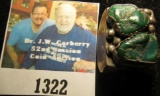 Old Pawn Double Set Green Turquoise Men's Silver Ring, size 10-11. 'Doc' valued at $100.00.