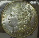 1887 P U.S. Morgan Silver Dollar, Brilliant Uncirculated.