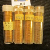 (4) 1958 D Brilliant Uncirtculated Rolls of Lincoln Cents.