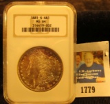 1881 S Morgan Silver Dollar NGC slabbed 