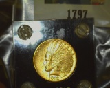1912 P U.S. Indian Head $10 Gold Eagle, Choice Uncirculated. Stored in a black Capital holder with g