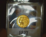 1910 P Gold Indian Head Quarter Eagle $2.50 Gold Coin, Brilliant Uncirculated.