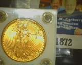 1924 P U.S. Gold Double Eagle Twenty Dollar St. Gaudens, Brilliant Uncirculated. Stored in a white C