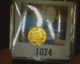 1856 U.S. Indian Princess Head, Large Head One Dollar Gold Piece, EF, mount removed, improperly clea