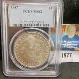 1887 P Morgan Silver Dollar slabbed 