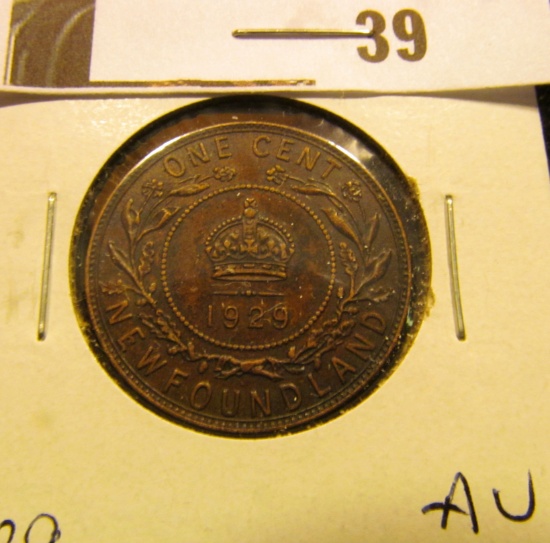 1929 Newfoundland One Cent, AU.