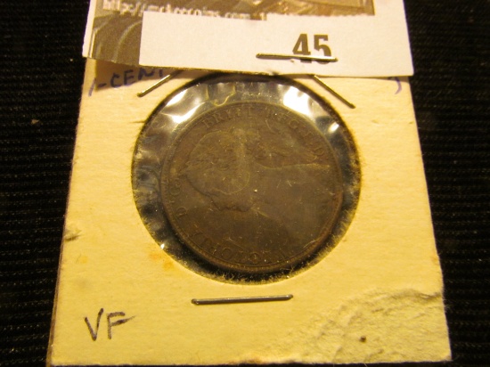 1864 New Brunswick One Cent, VF.
