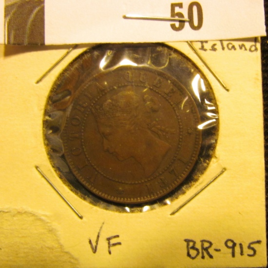 1871 Prince Edward Island One Cent, VF.