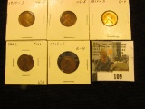 1910 S Very Good, 11D VG, 11S G, 12P Fine, & 12S Good Lincoln Cents.