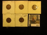 1910 S Very Good, 11D VG, 11S VG, 12P Fine, & 12S Good Lincoln Cents.