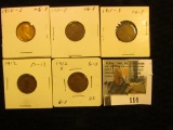 1910 S Very Good, 11D VG, 11S VG, 12P Fine, & 12S Good Lincoln Cents.