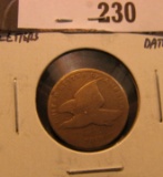 1858 small letters Flying Eagle Cent.