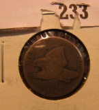 1858 large letters Flying Eagle Cent, clear date.