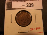 1859 U.S. Indian Head Cent, EF obverse, damaged reverse.