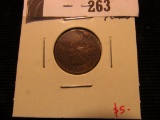 1865 U.S. Indian Head Cent, VG holed and plugged.