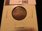 1885 U.S. Indian Head Cent, Fine+.