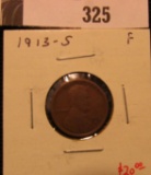 1913 S Lincoln Cent, F, key-date coin.