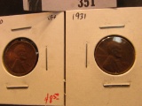 1931 P VF & 31 D VF+ Lincoln Cents.