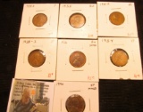 1934 P EF, 34 D Fine, 35P AU+, 35 D VG, 36 P AU toned, 38 S VF, & 40 P EF toned Lincoln Cents.