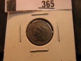 1865 U.S. Civil War Date Three Cent Nickel, VG.
