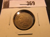 1869 U.S. Three Cent Nickel, VG.