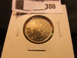 1883 No Cents Liberty Nickel, F+, gold-plated 