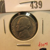 1939 S Jefferson Nickel, AU.