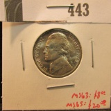 1943 P Silver World War II Jefferson Nickel, Brilliant Uncirculated.