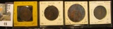 Lot of 1861 Nova Scotia One Cent, (3) VG, (1) Fine.