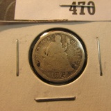 1875 S U.S. Seated Liberty Dime, mint mark below bow, G.