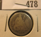 1887 P U.S. Seated Liberty Dime,G.