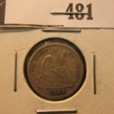 1891 P U.S. Seated Liberty Dime, F.