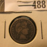 1899 P Barber Dime, Very Good.