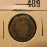 1899 S Barber Dime, About Good.