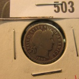 1909 S Barber Dime, Better Date, Good+.