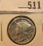 1916 P Mercury Dime , sharp EF.