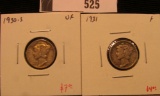 1930 S VF & 31 P Fine Mercury Dime s.